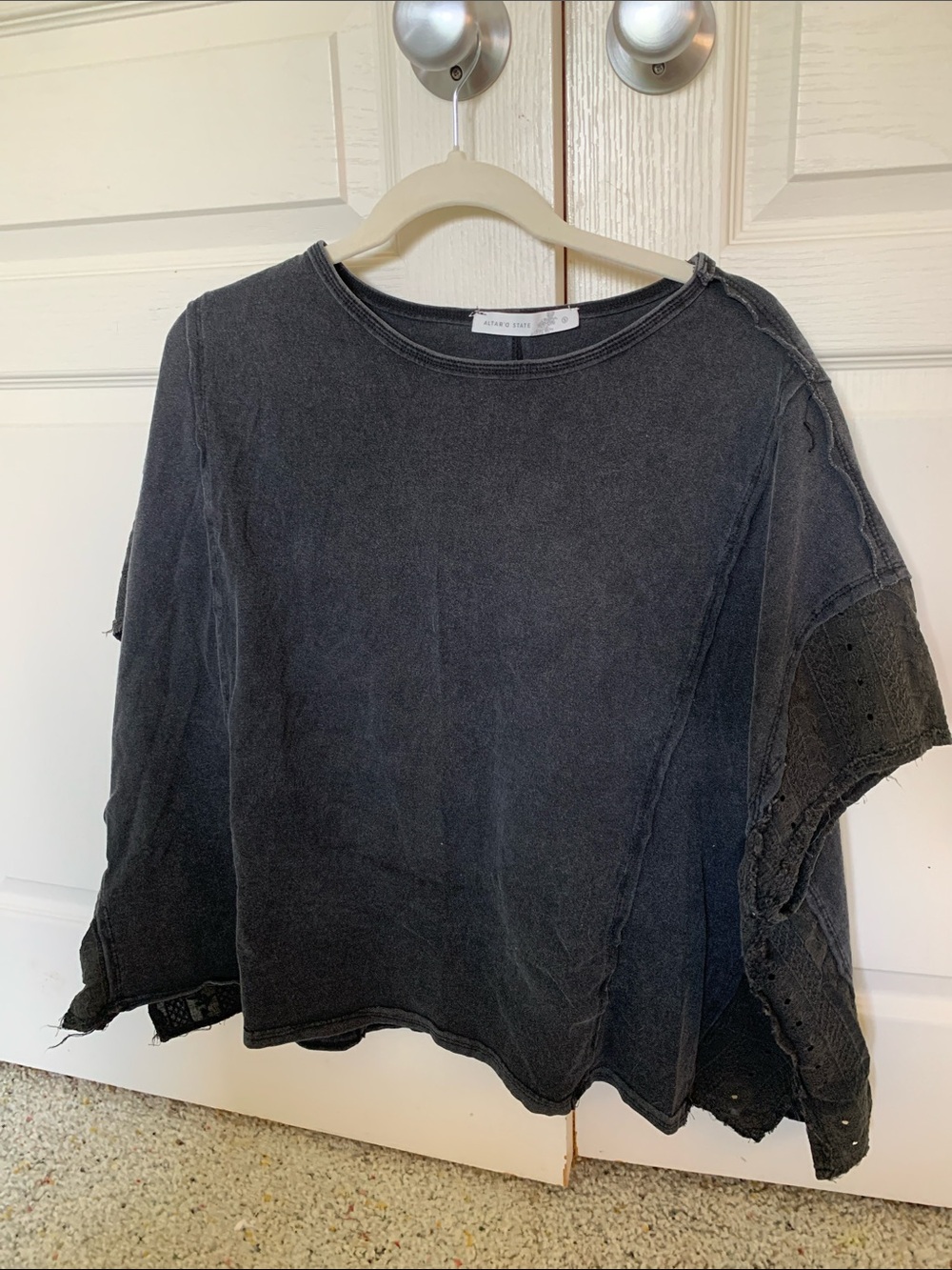 Women’s Altar'd State Washed Black Oversized Short Sleeve Tee